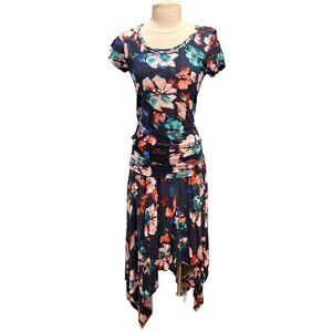 NWT Simply Vera Vera Wang FLORAL HAZE Short Sleeve Shirt & Flowy Skirt Set Small